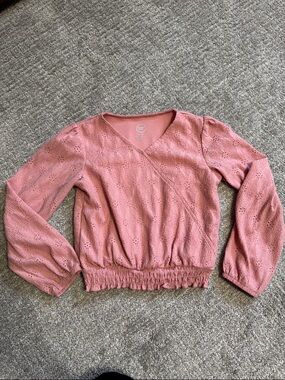 Girls Eyelet Knit Pullover Top